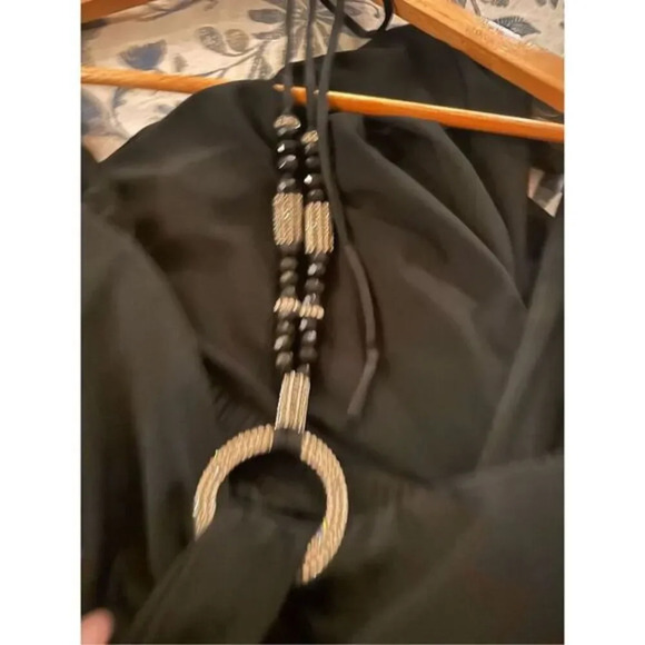 R&M Richards Women’s Black Halter Dress Beaded Neckline Formal Evening Gown 20 - Picture 5 of 8